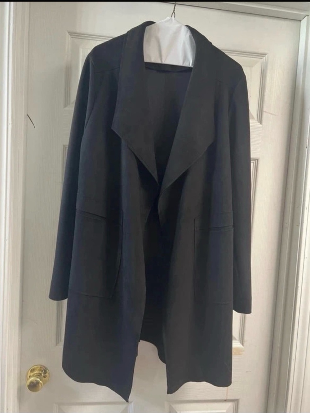 NWOT Mod On Trend Suede Open Front Trench Large